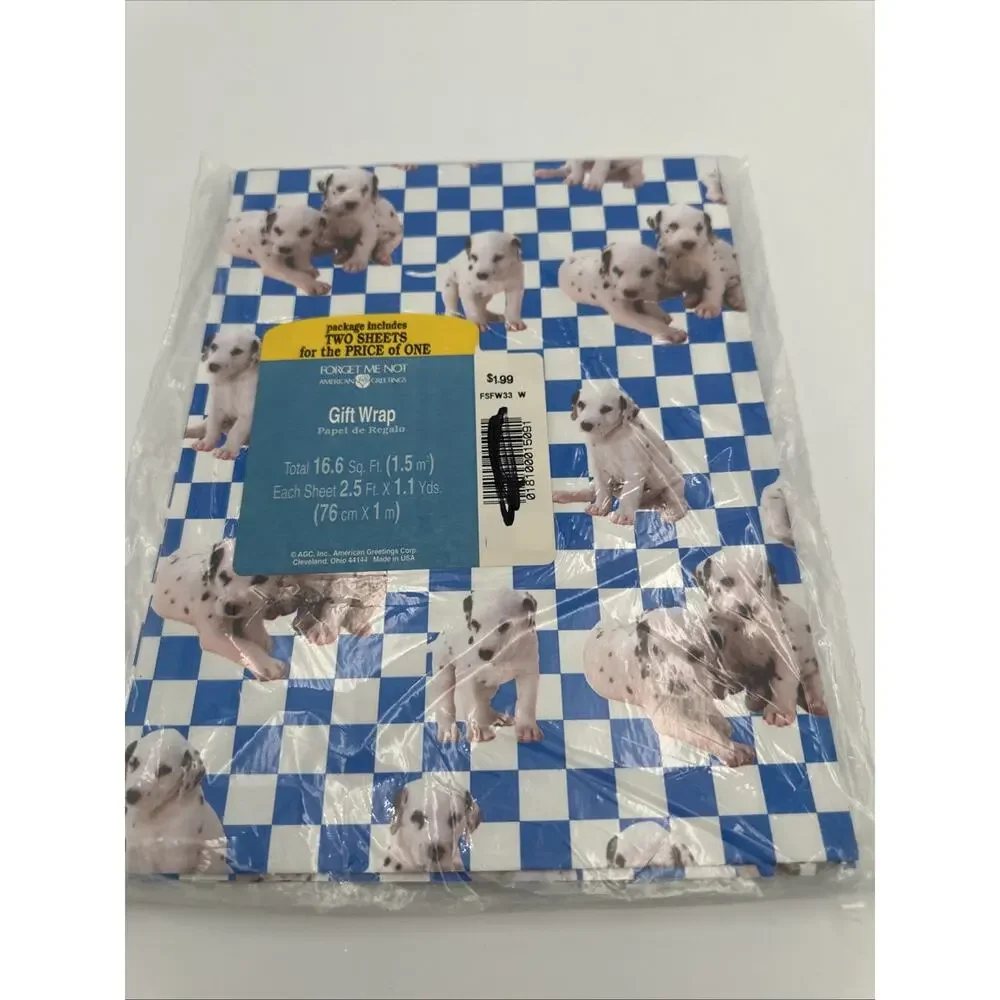 3 Vintage Forget Me Not Gift Wrap Packs Puppy, Bears And It’s A Boy